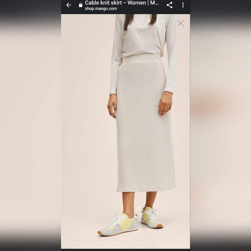 Mango Ribbed Maxi Skirt